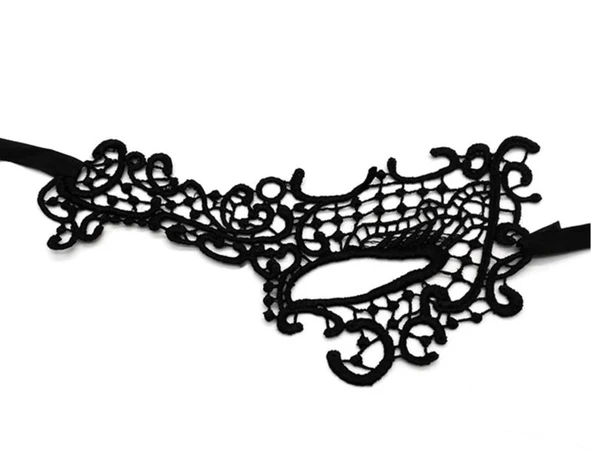 Dantel Tül Malzemeden İmal Sarı Renk Balo Parti Maskesi Venedik - Resim 2