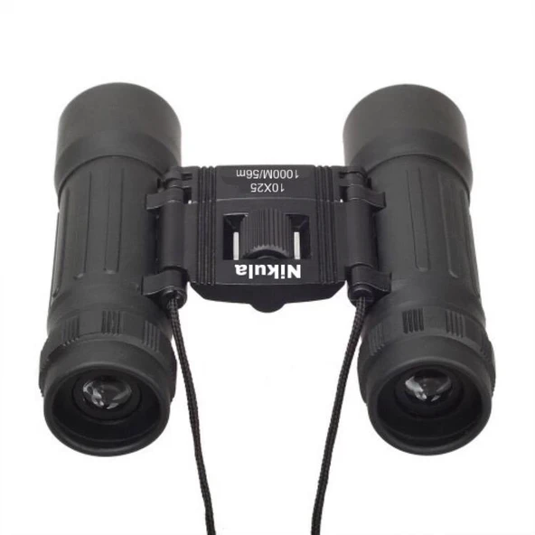 10x25 Av Dürbünü 56m/1000m  Kauçuk Kaplama Siyah - Resim 3