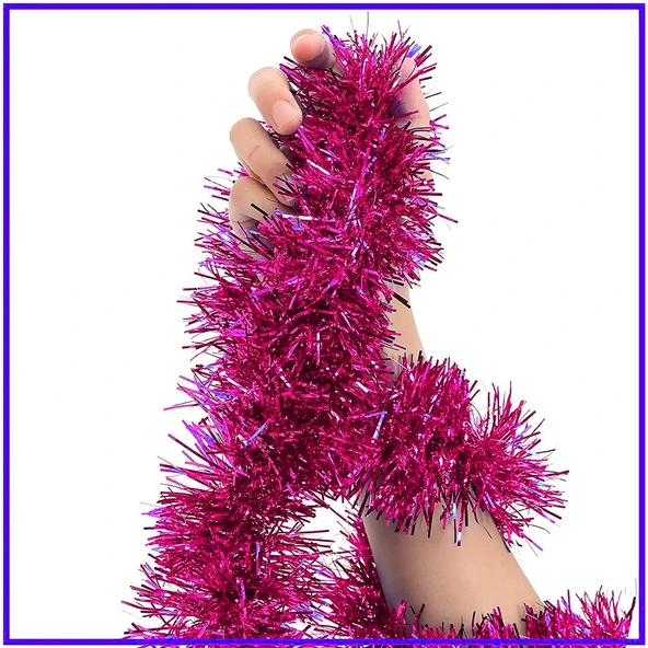 Parti İçin Sim Süs 2 Metre Uzunluk 8 Cm Genişlik Fuşya Renk İthal - 2