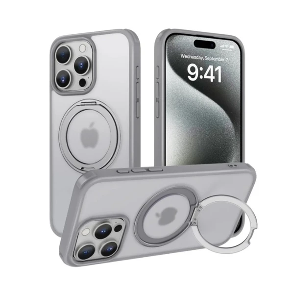 İphone 16 Pro Max Arcadia Standlı Magsafe Şarj Özellikli Anti Shock Darbeye Dayanıklı Kapak - 7