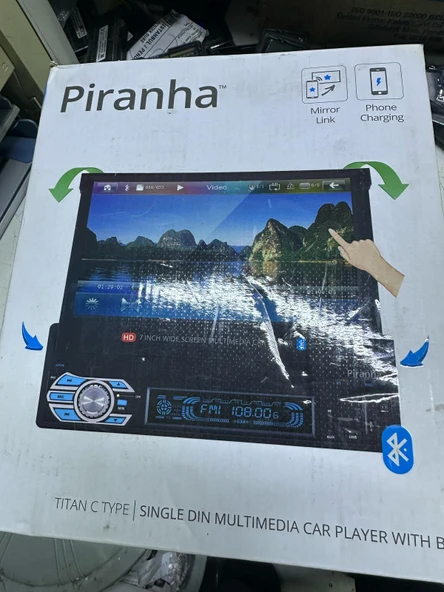 Piranha Titan C USB SD Radyo İndash Oto Teyp Bluetooth MirorLink + kamera 2.EL KULLANILMIŞ