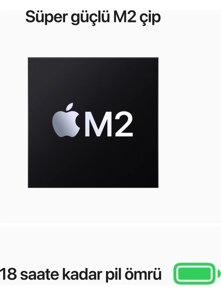 Apple MacBook Air M2 Çip 8GB 256GB SSD macOS 13" Taşınabilir Bilgisayar Gece Yarısı MLY33TU/A - 3