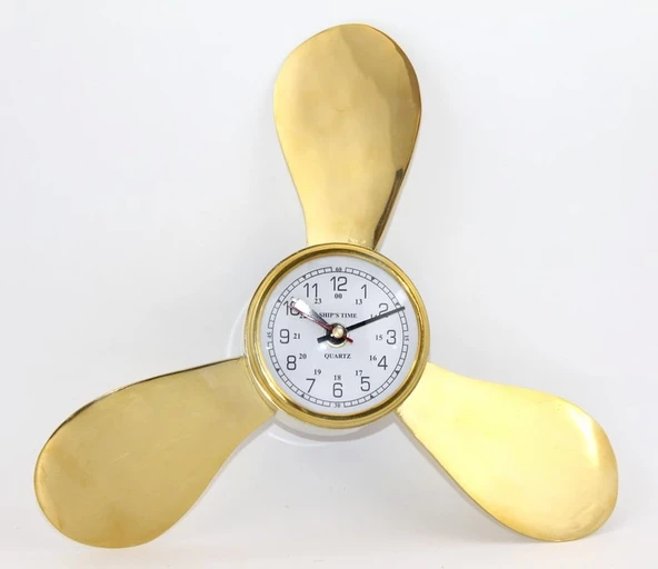 Pirinç Duvara Asmalı Pervane Tasarımı Saat Ksk2057 ürün görseli 1