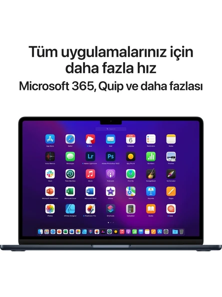 Apple MacBook Air M2 Çip 8GB 256GB SSD macOS 13" Taşınabilir Bilgisayar Gece Yarısı MLY33TU/A - 8