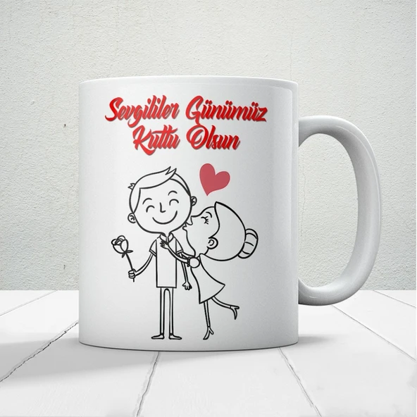 Sevgililer Günümüz Kutlu Olsun Baskılı Kupa Bardak Mod17 ürün görseli