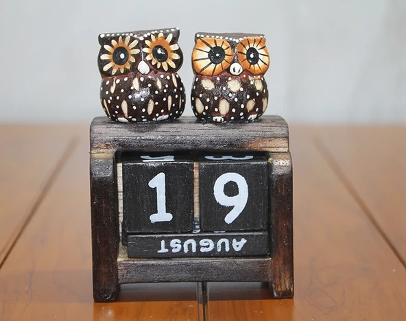 Ahşap Baykuş Takvim Polos-22 ürün görseli 1