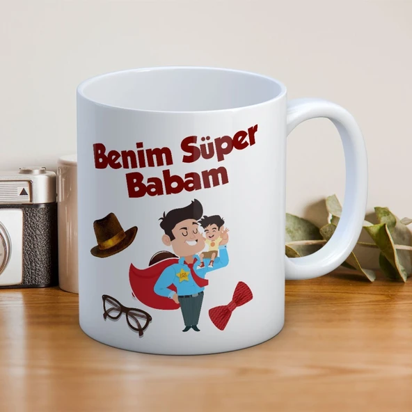 Benim Süper Babam Baskılı Babalar Günü Kupa Bardak Baskılı Kahve Kupa Bardak-2