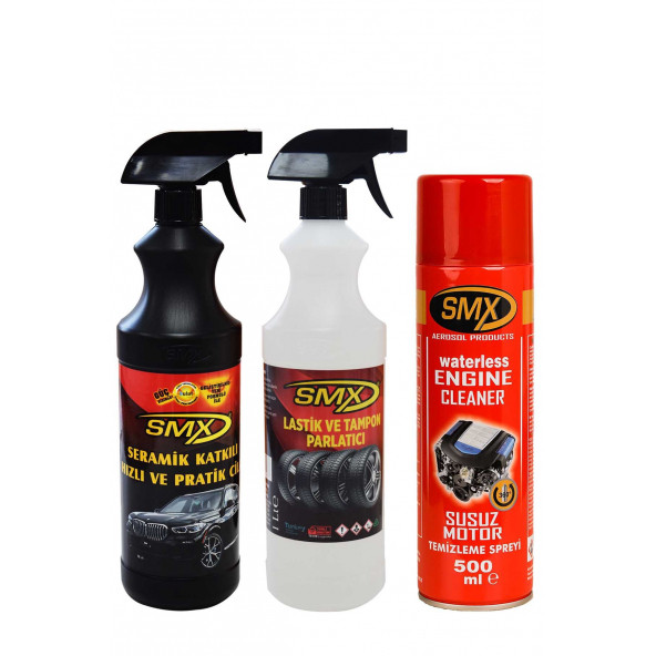 SMX Susuz Motor Temizleme Spreyi / Seramik Cila / Hızlı Cila / Pratik Cila / Lastik Parlatıcı / Tampon Parlatıcı / ARAÇ BAKIM SETİ-2