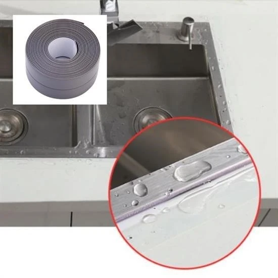 BUFFER® Gri Su Sızdırmaz  Banyo Mutfak Lavabo Küvet İzolasyon Şerit Bant - Resim 6