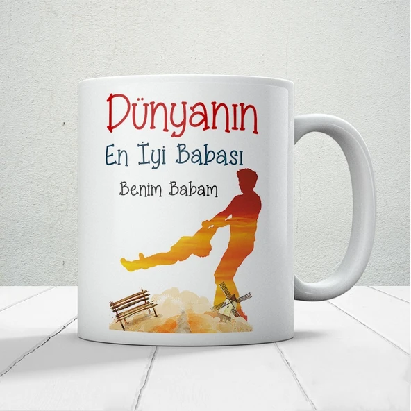 Dünyanın En İyi Babası Benim Babam Baskılı Babalar Günü Kupa Bardak Kahve Kupa Bardak