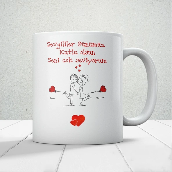 Sevgililer Günümüz Kutlu Olsun Baskılı Kupa Bardak Mod11