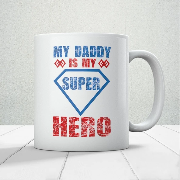 My Super Hero Baskılı Babalar Günü Kupa Bardak Kahve Kupa