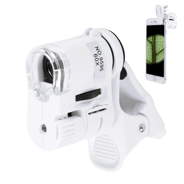 60x Mini Cep Telefonu Için Mandallı Mikroskop Uv Ledli Büyüteç Model Al2431 - 3