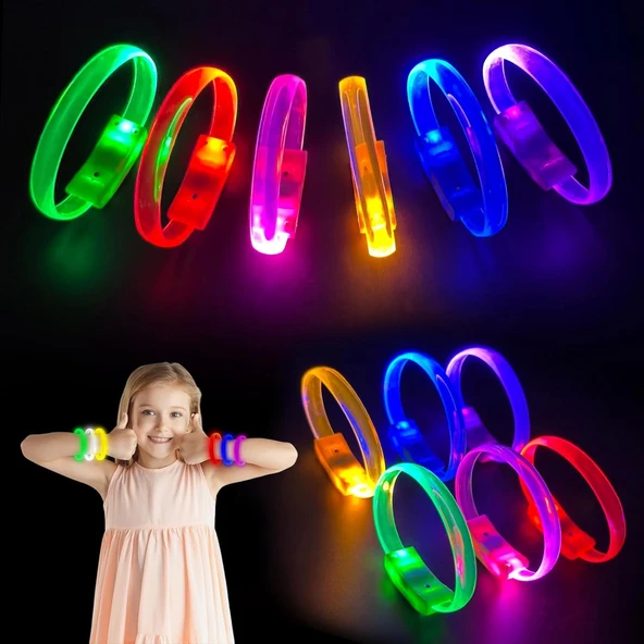 Festival  Parti Led Bileklik 3 Farklı Mod Işıklı 1 Adet - 4