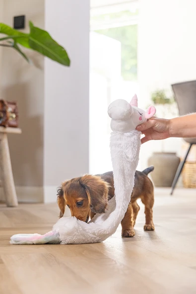 Beeztees Yavru Köpek Oyuncağı, Unicorn, Peluş, Beyaz, 74x14x15cm - Resim 12