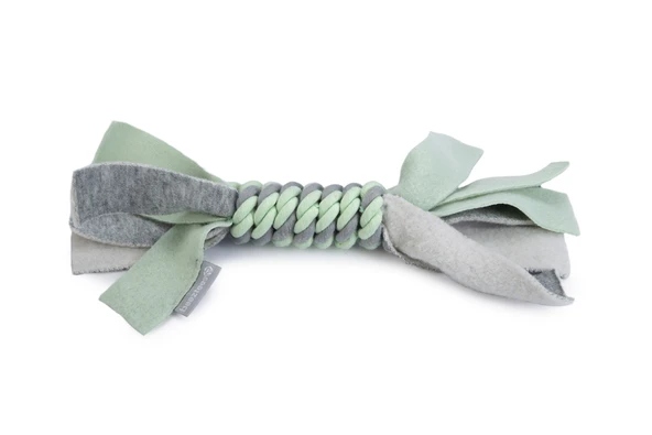 Beeztees Yavru Köpek Oyuncağı, İp ve Peluş, Yeşil/Gri, 25x4x4cm ürün görseli