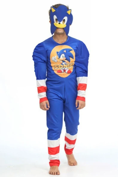 GEZEN AY Sonic Kaslı Kostüm - Sonic Kaslı Erkek Çocuk Kostümü - 2