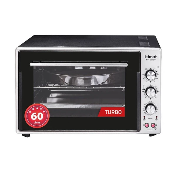 İtimat 8062 Çift Camlı 60 lt Inox Midi Fırın