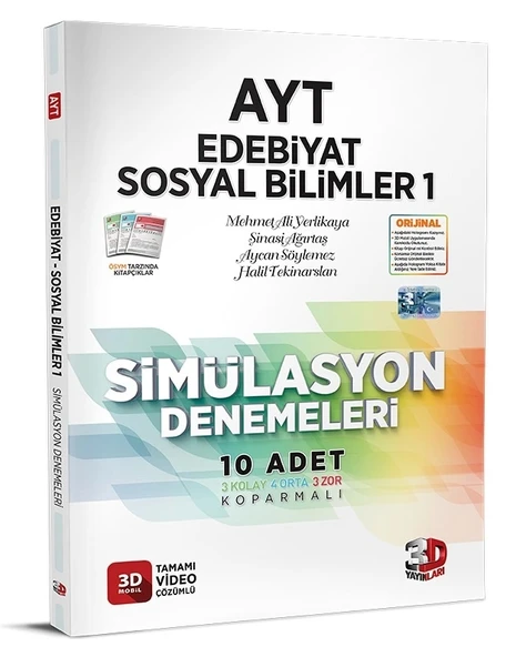 3D YAYINLARI AYT 3D Simülasyon Edebiyat Tarih Coğrafya Denemeleri ürün görseli