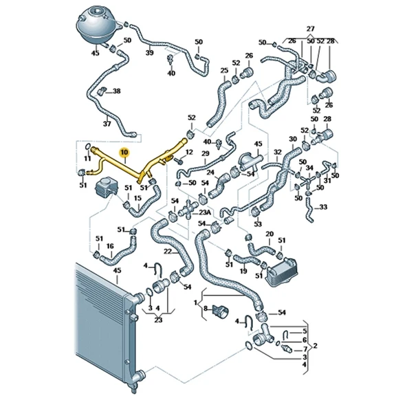 VW Jetta 2006-2011 1.6 BSE Motor Su Borusu Otm. Vites 06A121065DE - Resim 3