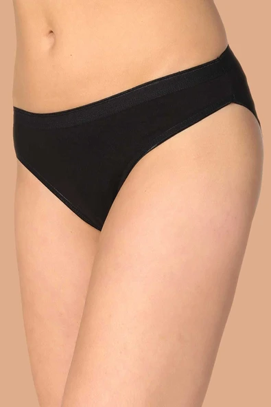 Kadın Siyah 6'Lı Paket Pamuklu Su Yolu Bikini Külot