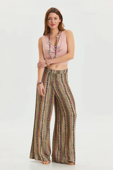 Palazzo Yüksek Bel Bol Kesim Pantolon - 2