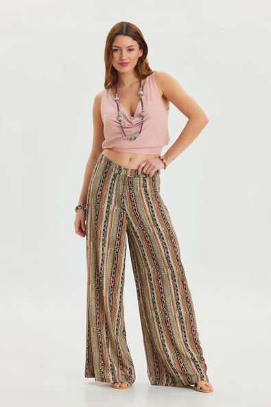 Palazzo Yüksek Bel Bol Kesim Pantolon - 4