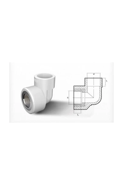 Plastik Pprc Iç Dişli Dirsek 20 Mm 1/2 (5 Adet ) - 2