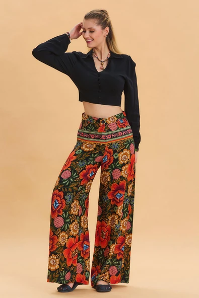 Palazzo Yüksek Bel Bol Kesim Pantolon - 2