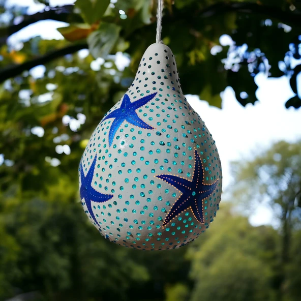 Deniz Yıldızı Desenli Su Kabağı Avize Bahçe Lambası - 5