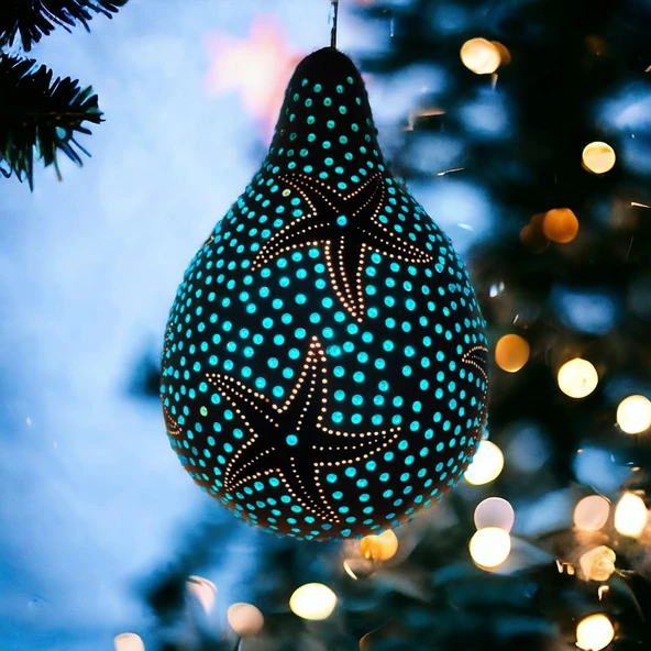 Deniz Yıldızı Desenli Su Kabağı Avize Bahçe Lambası - 2