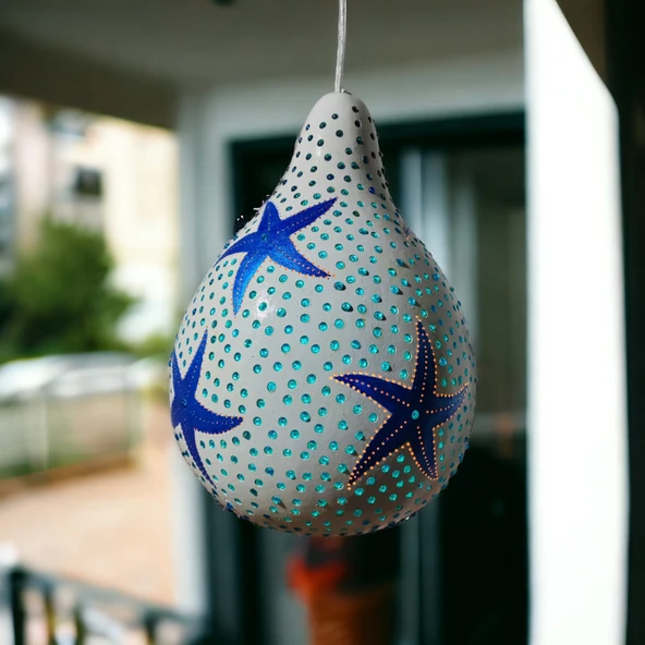 Deniz Yıldızı Desenli Su Kabağı Avize Bahçe Lambası - 4
