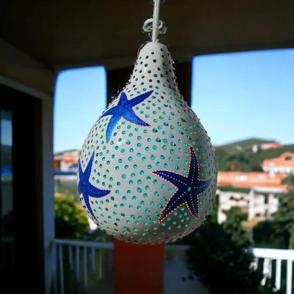 Deniz Yıldızı Desenli Su Kabağı Avize Bahçe Lambası - 3