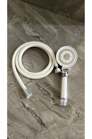 Filtreli/ Kireç önleyici Beş Fonksiyonlu Krom Duş Başlığı Ve 150 cm Pvc Kopmaz Duş Hortumu Seti - 2