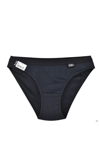 12 'li Yazılı Bikini Külot Siyah