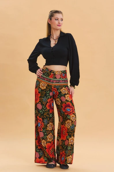 Palazzo Yüksek Bel Bol Kesim Pantolon - 7