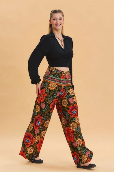 Palazzo Yüksek Bel Bol Kesim Pantolon - 4