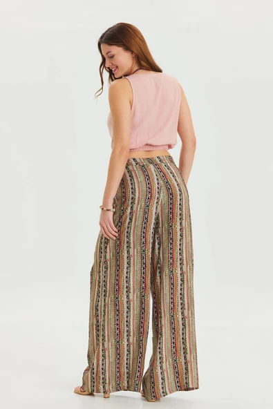 Palazzo Yüksek Bel Bol Kesim Pantolon - 5