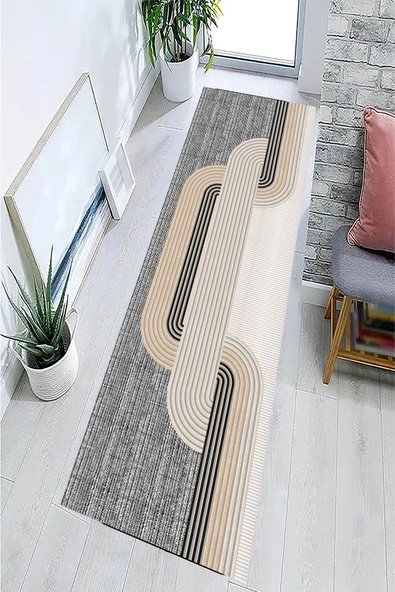 Dijital Baskı Halı, Çizgili Halı, Makinede Yıkanabilir, Salon Halısı, Yolluk, Çeyizlik - 4
