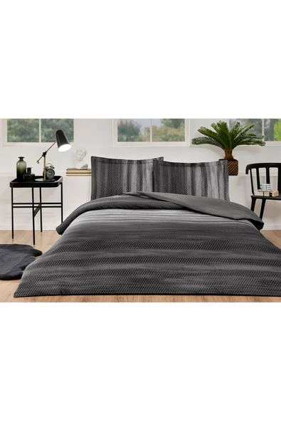 Notte Çift Kişilik Lastikli Çarşaf Nevresim Takımı - Resim 4