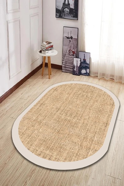 Dijital Baskı Halı, Jüt Görünümlü Halı, Hasır Halı, Kaymaz Taban, Yıkanabilir, Salon Halısı, Yolluk ürün görseli 1