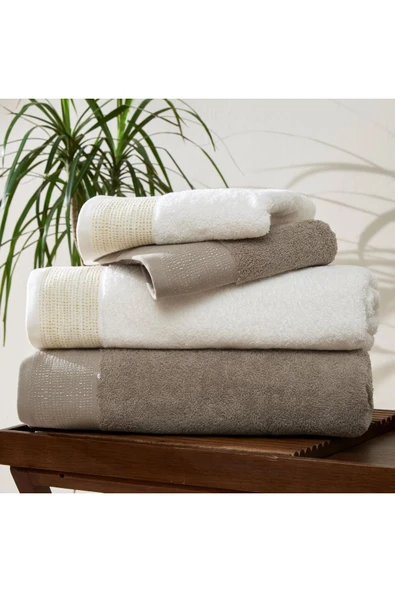 Taç Zen Pure Cotton Pamuk Aile Seti Ekru Bej - 2