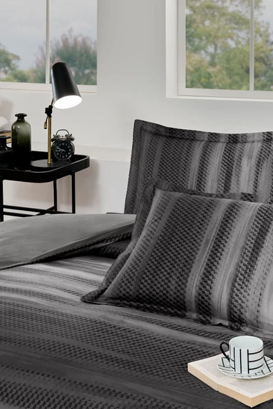 Notte Çift Kişilik Lastikli Çarşaf Nevresim Takımı - Resim 2