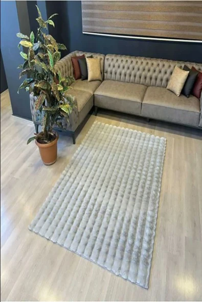 Puffy Tavşan Tüyü Kaymaz Taban Çocuk Halısı, Yumuşak Halı, Peluş Halı, Yolluk