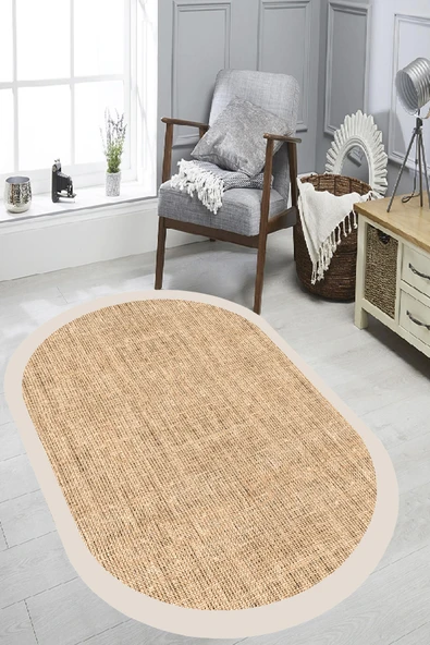 Dijital Baskı Halı, Jüt Görünümlü Halı, Hasır Halı, Kaymaz Taban, Yıkanabilir, Salon Halısı, Yolluk - Resim 5