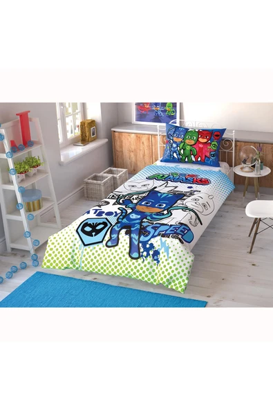 Pj Masks Çek Canlandır Pamuk Lisanslı Nevresim Takımı