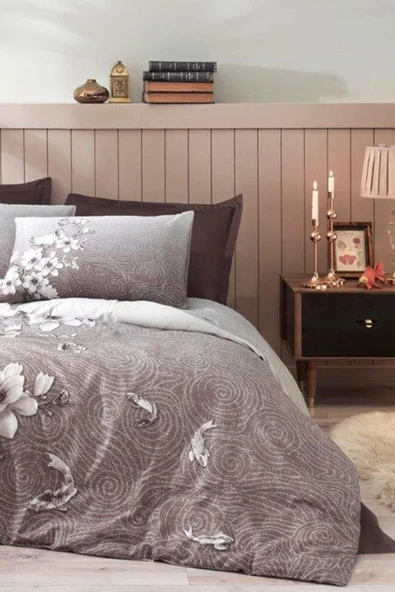 Ochiba Nevresim Takımı Çift Kişilik Kahve - 4