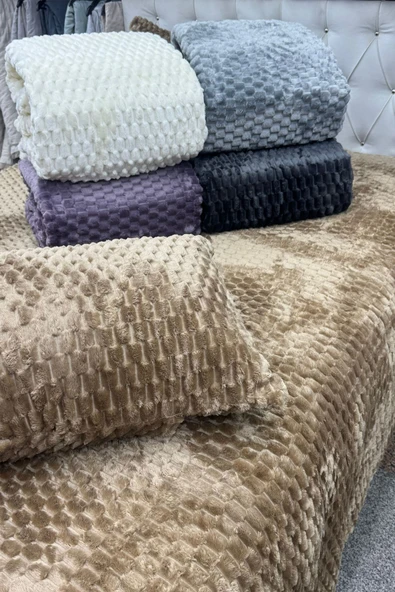 Çift Kişilik Tavşan Tüylü Peluş Yumuşak Yatak Örtüsü, Çift Kişilik Yatak Örtüsü, Çeyizlik - 2