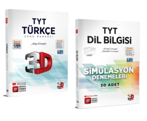 3D YAYINLARI TYT 3D Türkçe Soru Bankası + Simülasyon Dilbilgisi Denemeleri ürün görseli