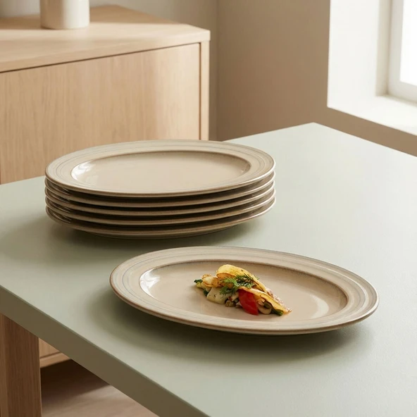 GÜRAL PORSELEN Valeron 2 Adet 24 Cm Kayık Tabak  Reaktif Agate  Vr 969 - Resim 6